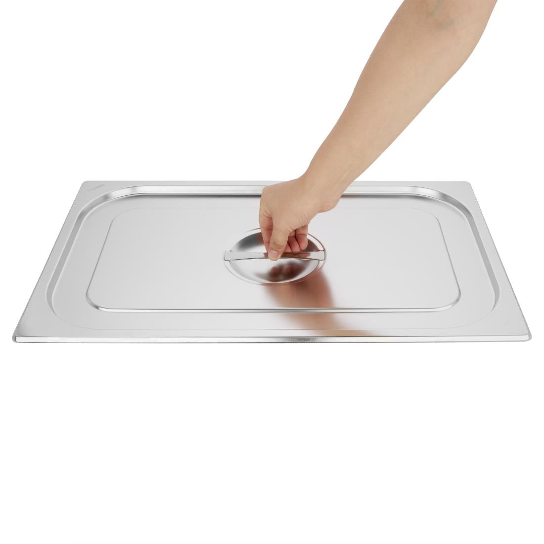 Vogue Stainless Steel 1/1 Gastronorm Tray with Lid