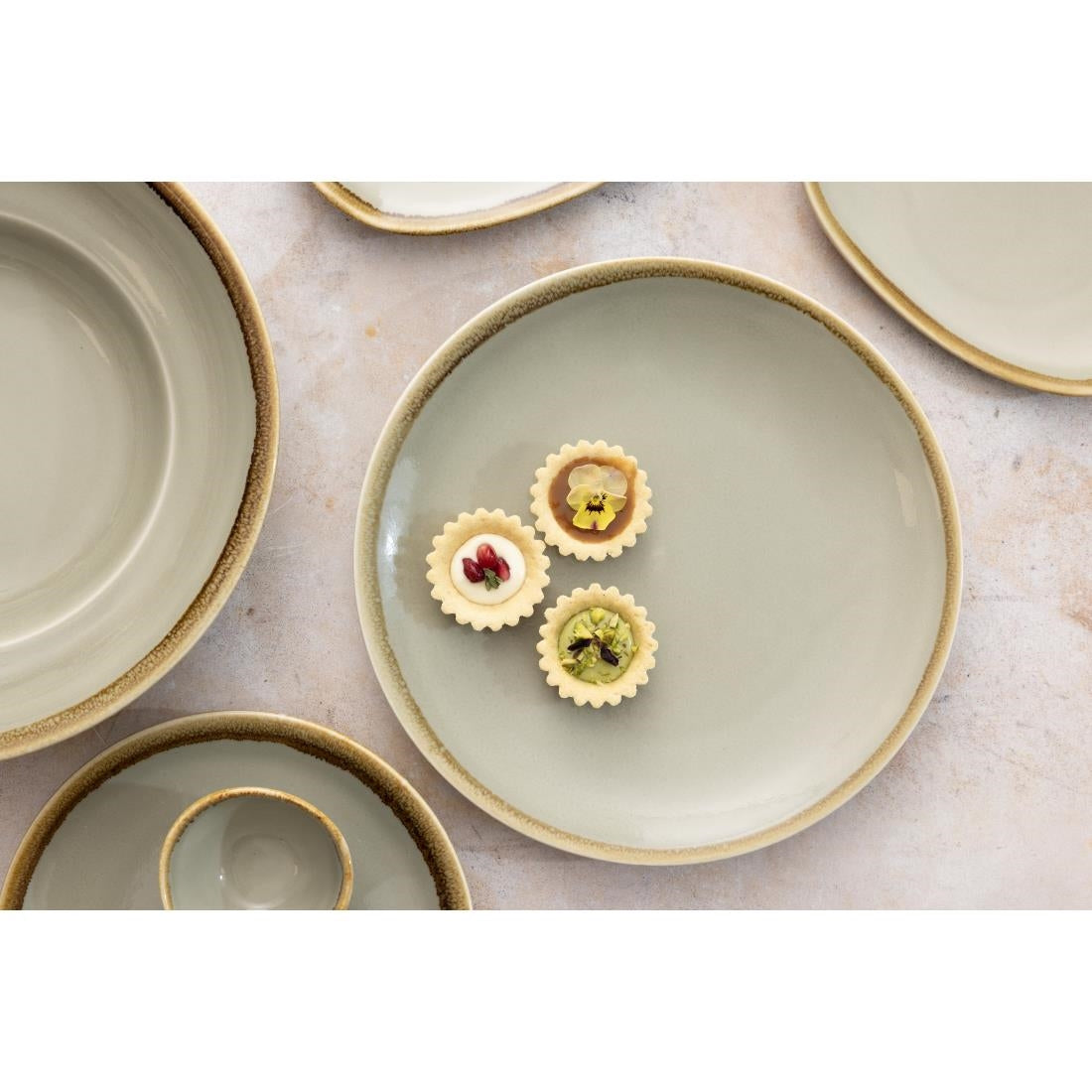 Olympia Kiln Round Coupe Plates Moss 230mm (6 Pack)