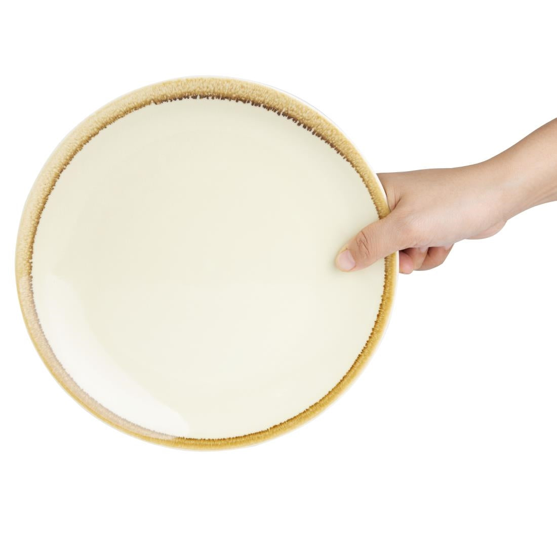 Olympia Kiln Round Coupe Plates Sandstone 230mm (6 Pack)