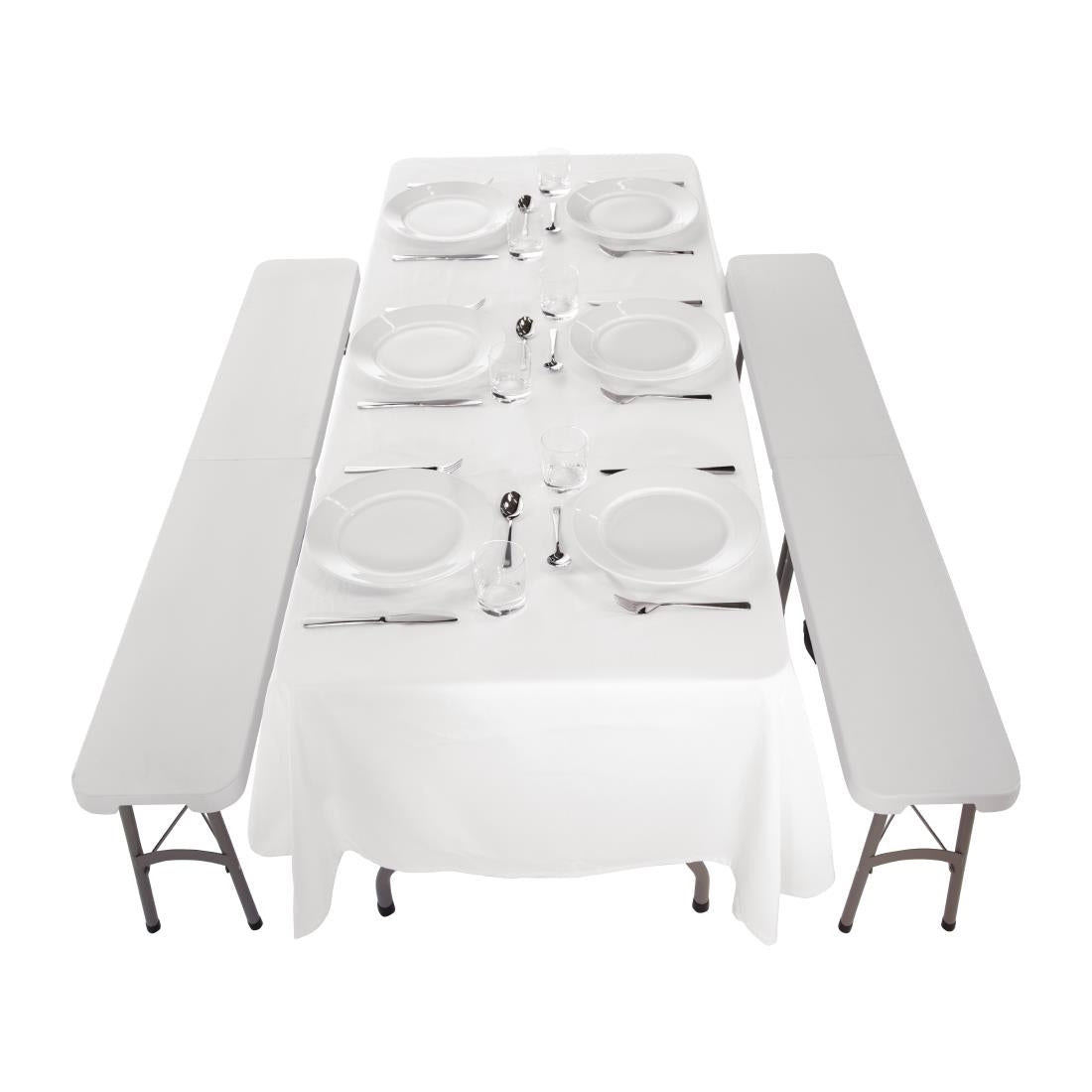 Special Offer Bolero PE Centre Folding Table 6ft with Two Folding Benches