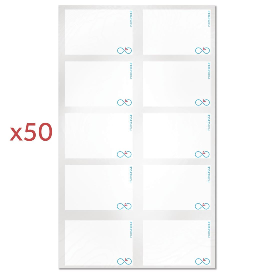 Puracycle Reusable Blank Label Pack (50 Labels, 2 Cloths) + Free Pens