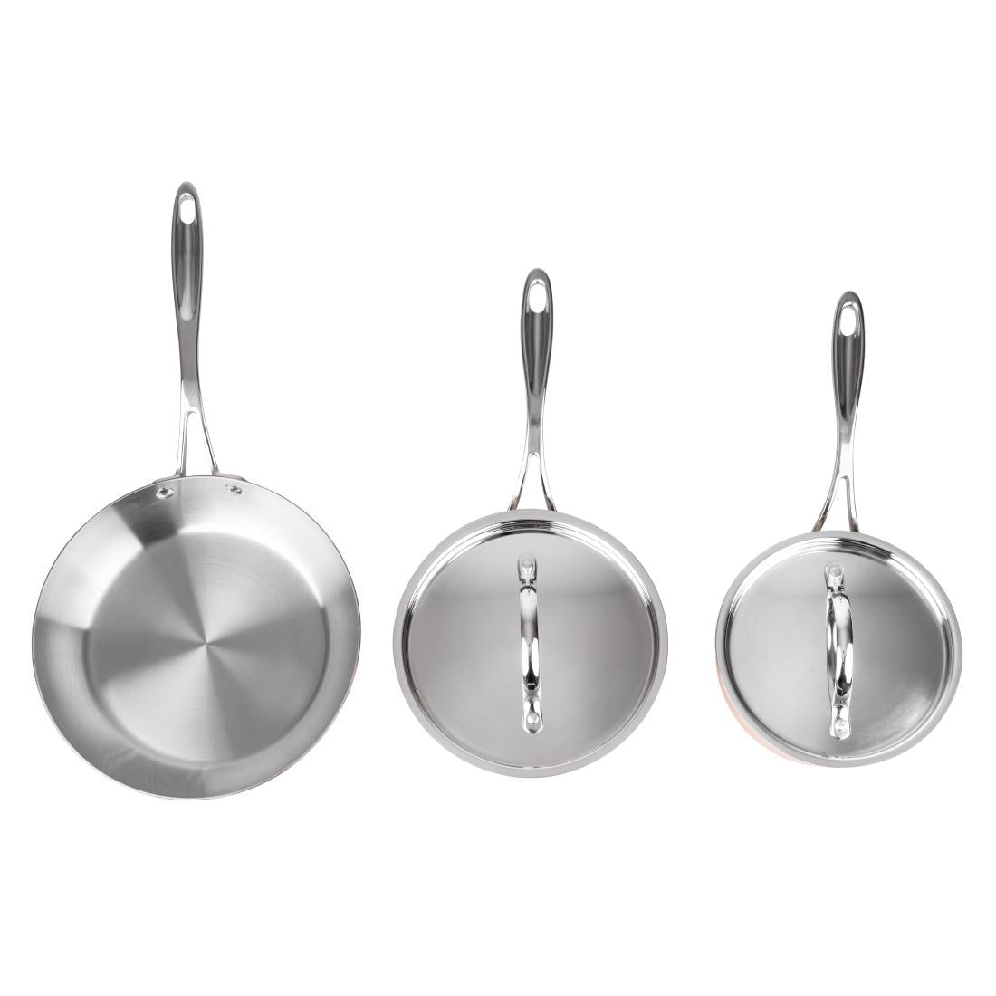 Vogue Cook Like A Pro 3-Piece Tri-Wall Copper Cookware Set