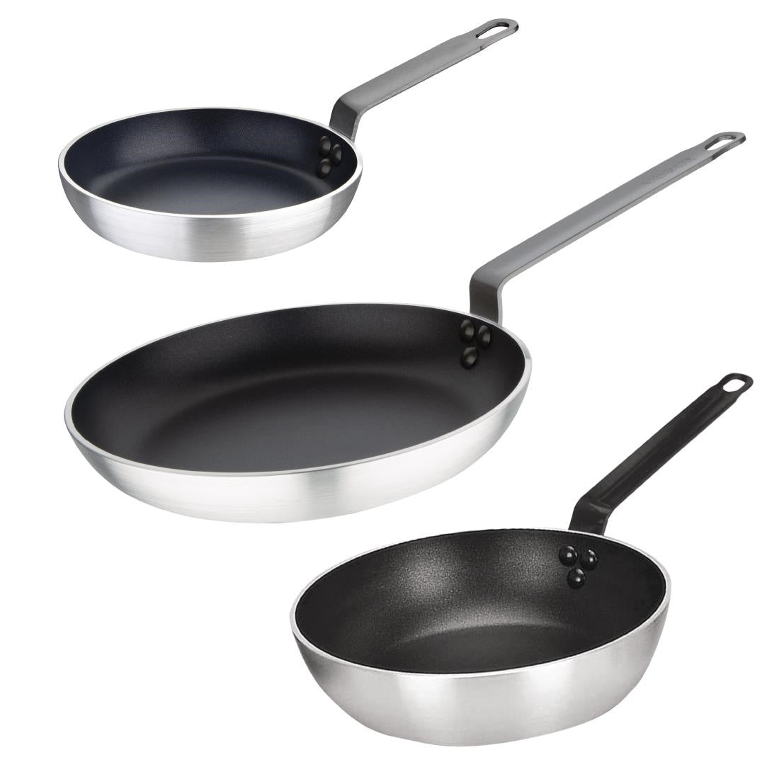Vogue Cook Like A Pro 3-Piece Aluminium Non-Stick Frying Pan & Sauté Pan Set