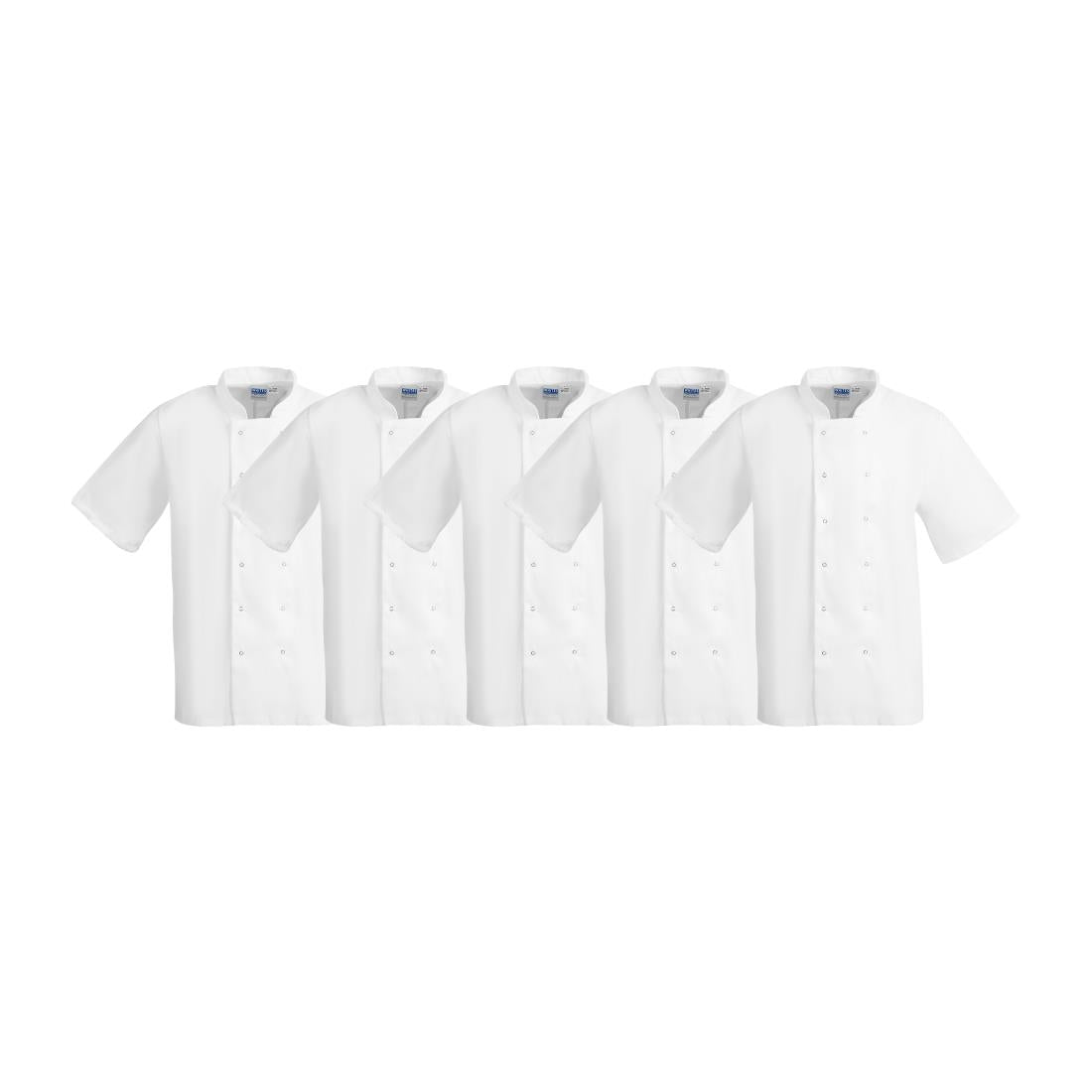 Whites Boston Unisex Chef Jackets Short Sleeve White L (5 Pack)