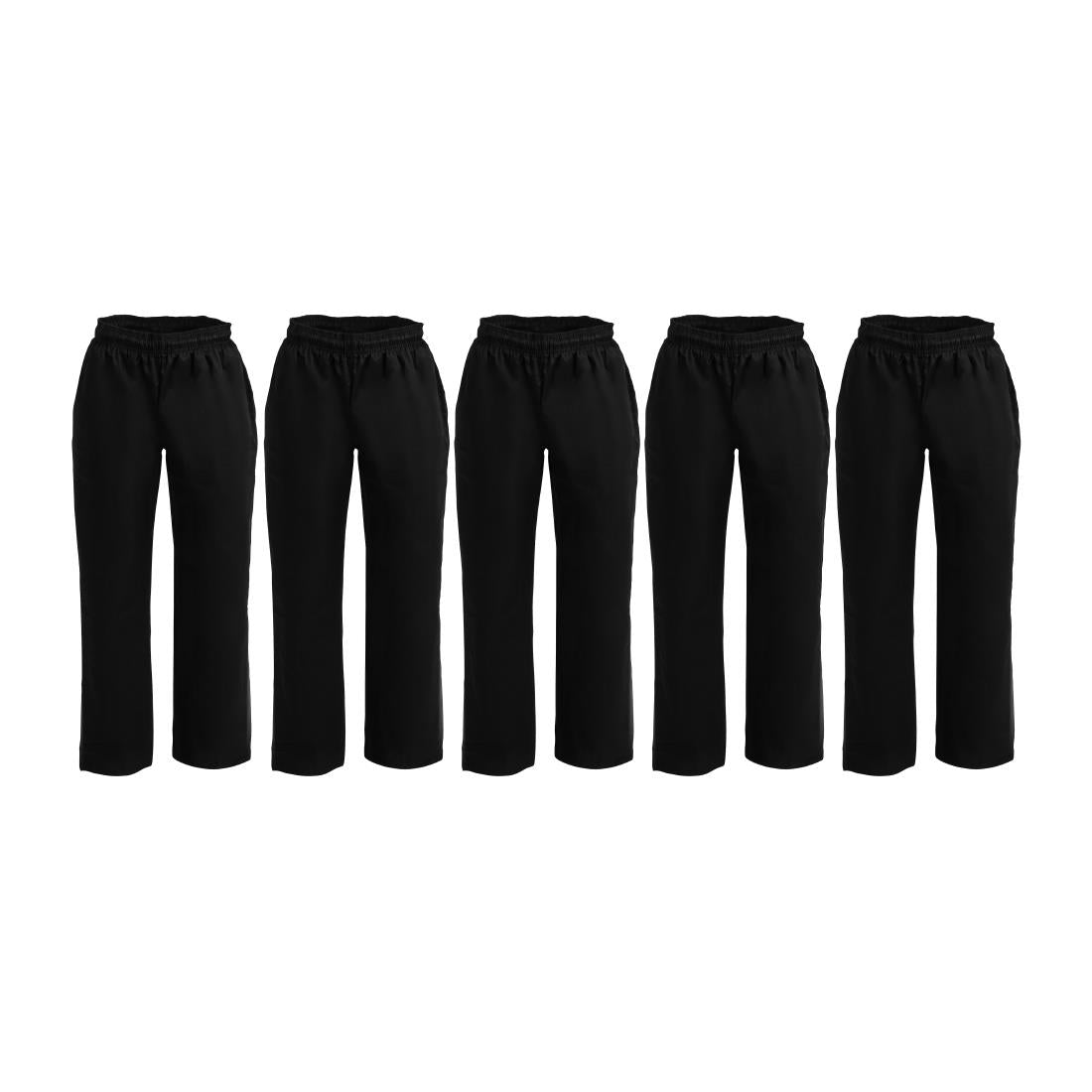 Whites Vegas Chef Trousers Polycotton Black M (5 Pack)
