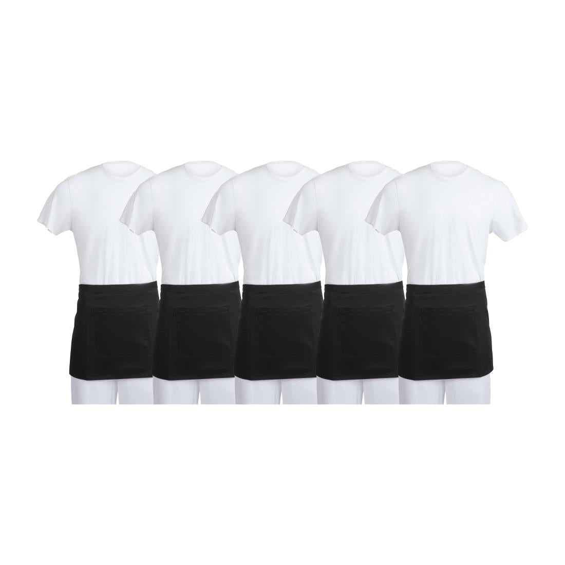 Whites Waist Aprons Black (5 Pack)