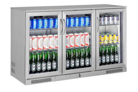 Sterling Pro Green SP3HC-STS Triple Door Stainless Steel Bottle Cooler  274 x 330ml Bottles
