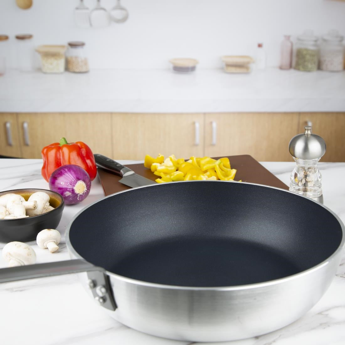 Vogue Aluminium Non-stick Teflon Platinum Plus Sauté Pan 319mm