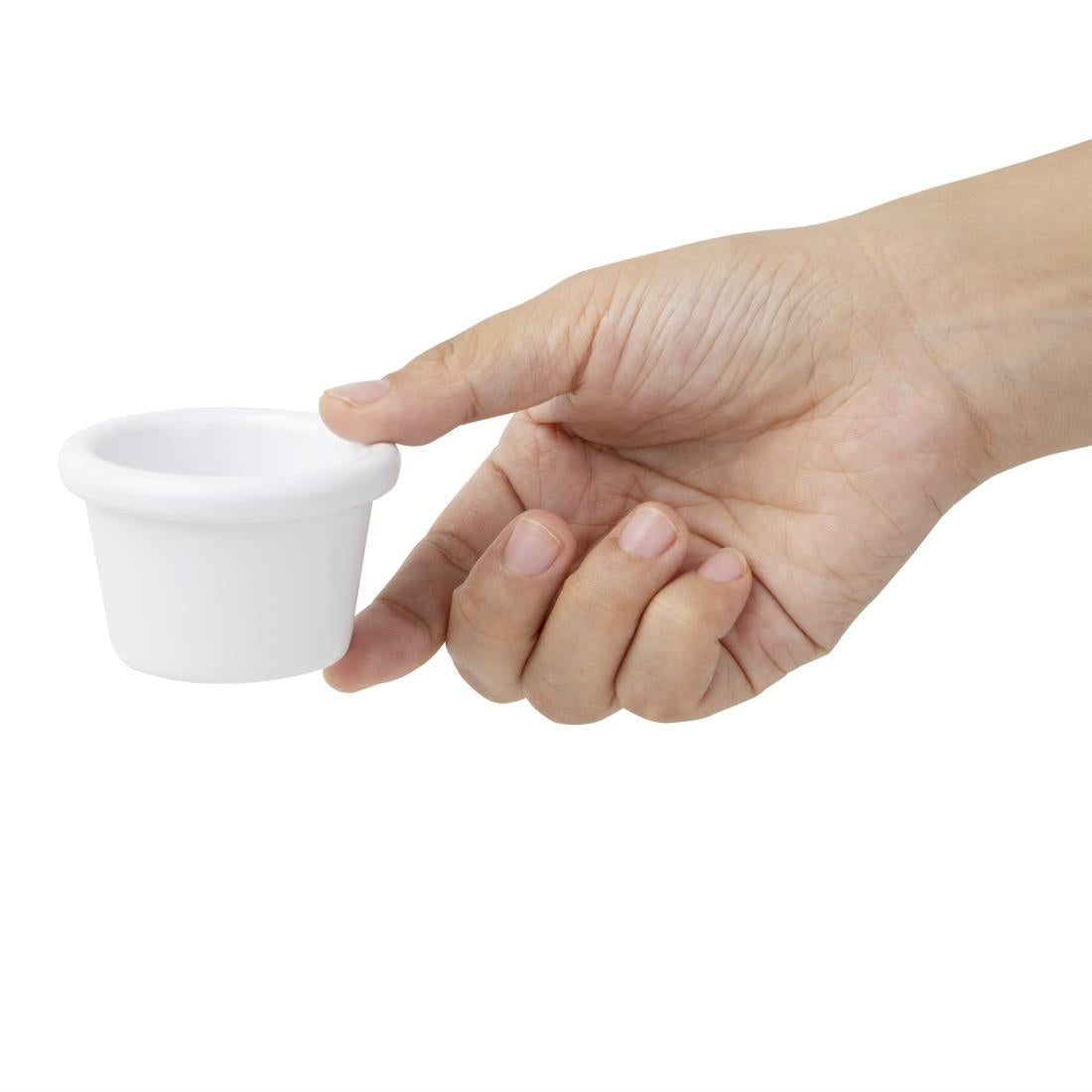 Olympia Kristallon Melamine Plain Ramekins White 63mm (12 Pack)