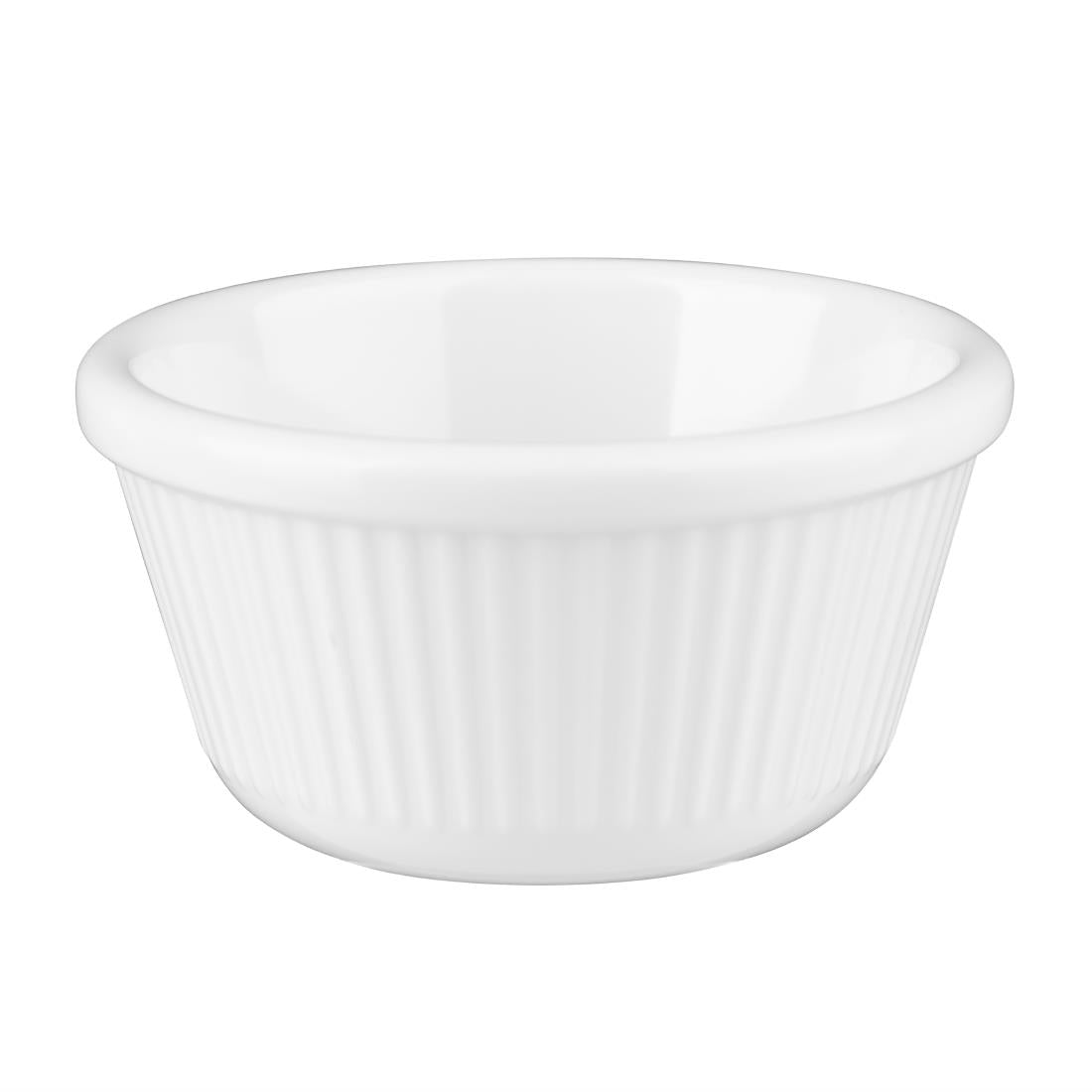 Olympia Kristallon Melamine Fluted Ramekins White 76mm (12 Pack)