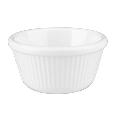 Olympia Kristallon Melamine Fluted Ramekins White 76mm (12 Pack)