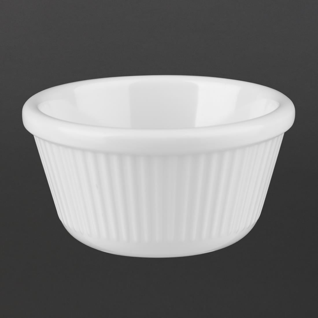 Olympia Kristallon Melamine Fluted Ramekins White 76mm (12 Pack)