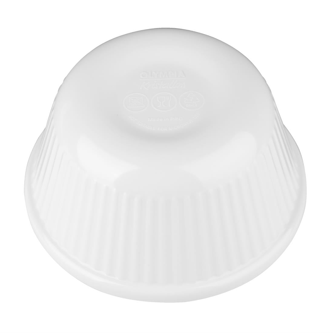 Olympia Kristallon Melamine Fluted Ramekins White 76mm (12 Pack)