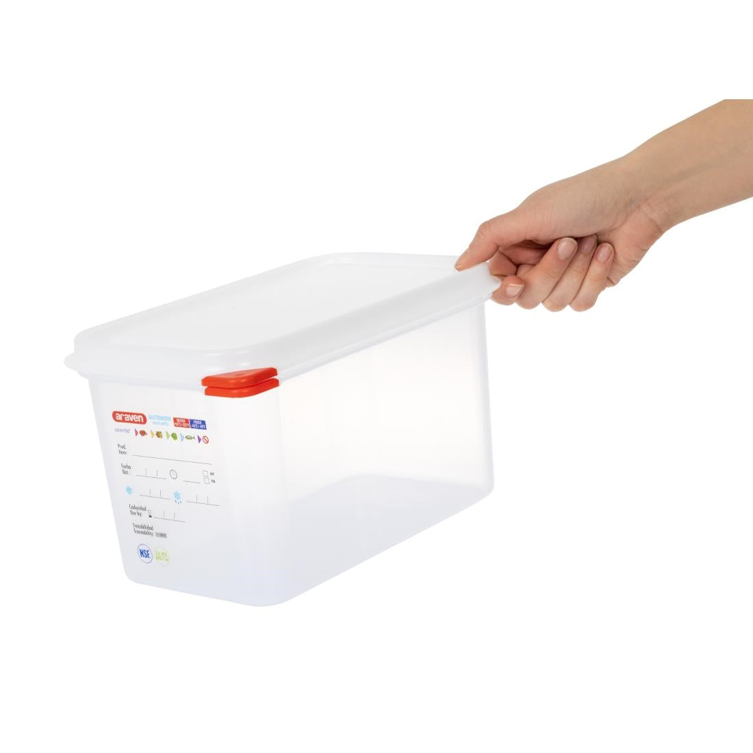 Araven Polypropylene 1/4 Gastronorm Food Containers 4.3Ltr (4 Pack)