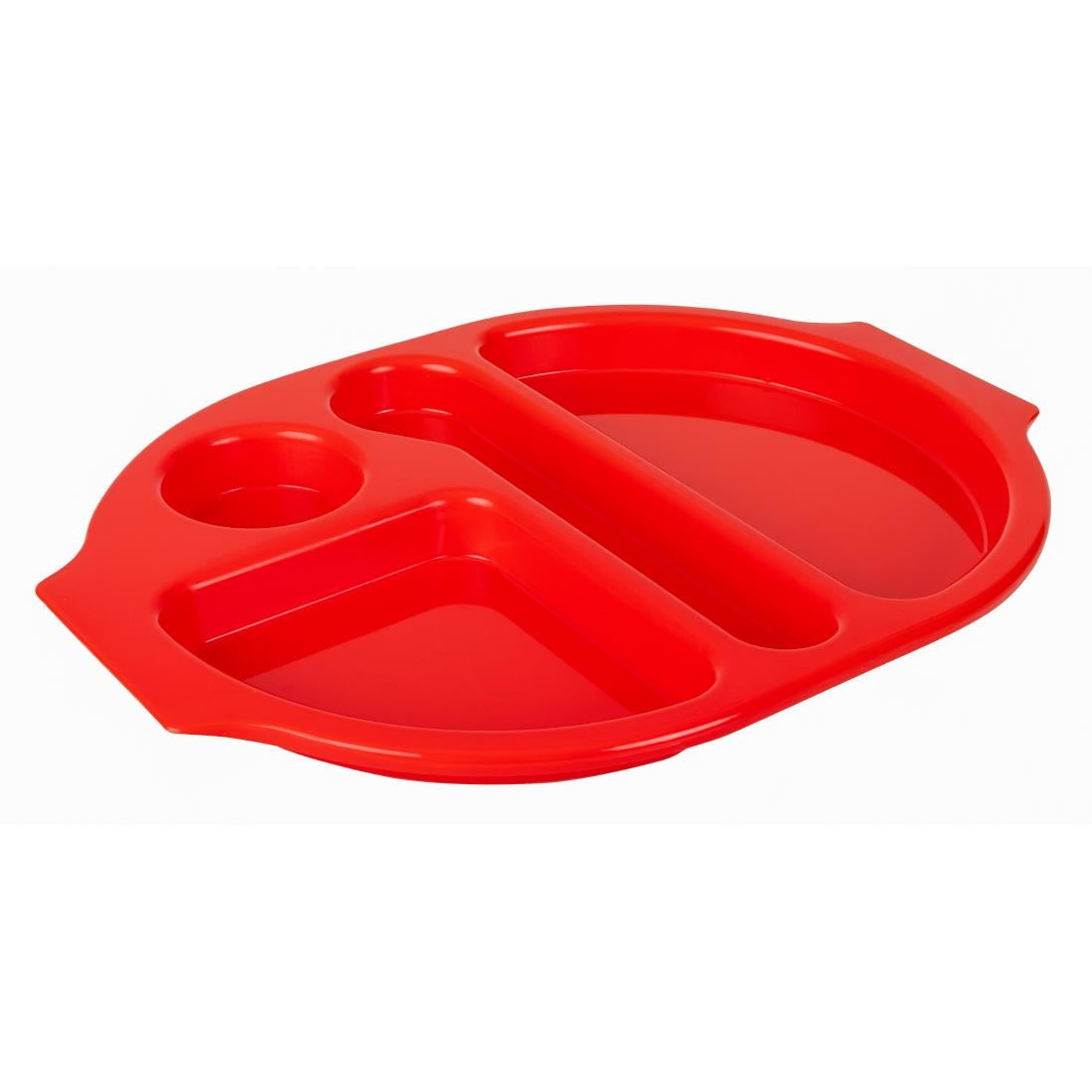 Olympia Kristallon PP Oval Compartment Food Tray Red 375mm