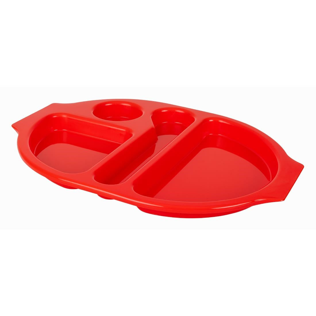 Olympia Kristallon PP Oval Compartment Food Tray Red 375mm
