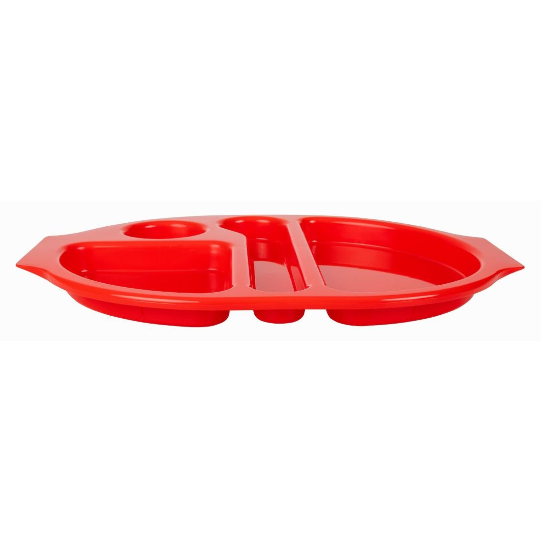 Olympia Kristallon PP Oval Compartment Food Tray Red 375mm