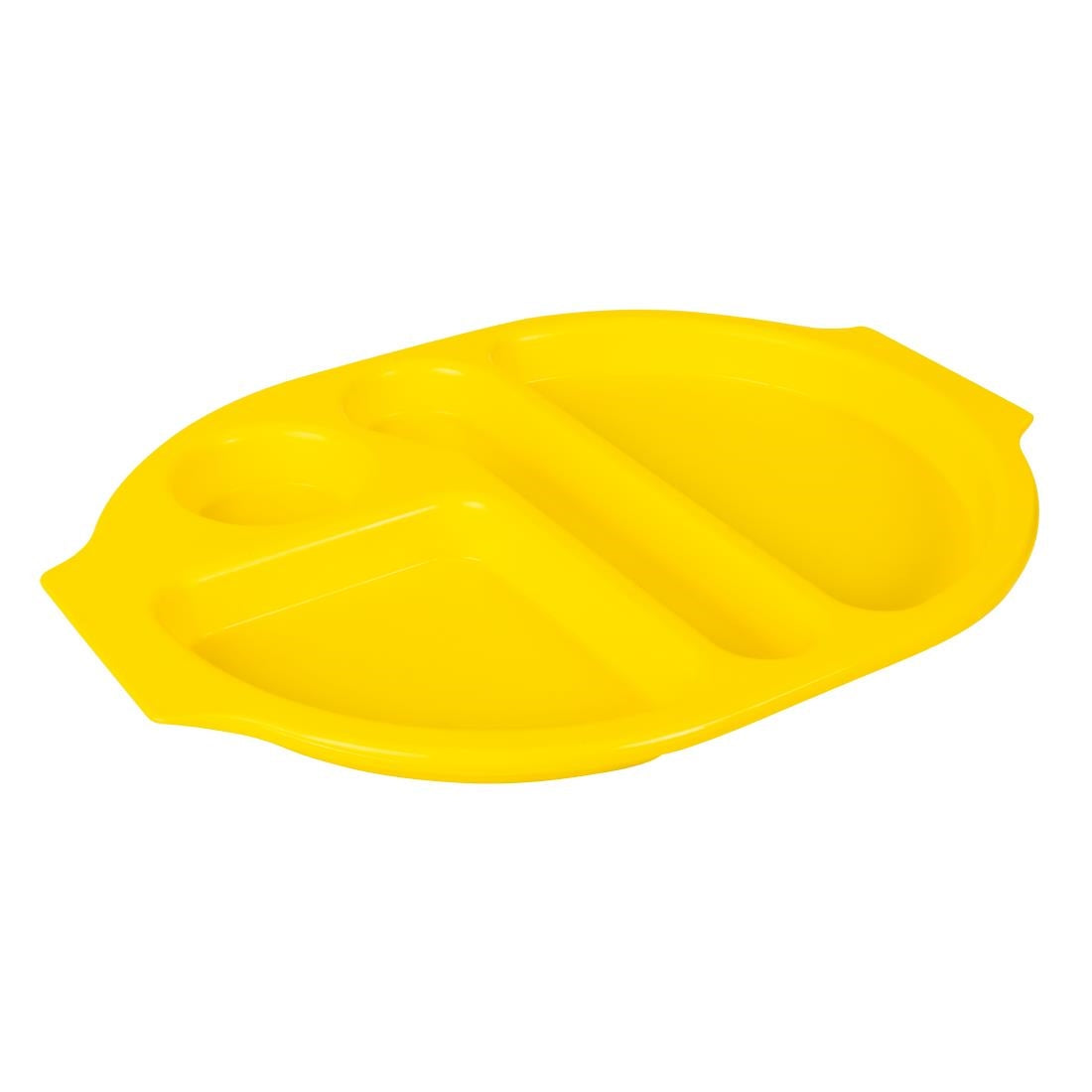 Olympia Kristallon PP Oval Compartment Food Tray Yellow 375mm