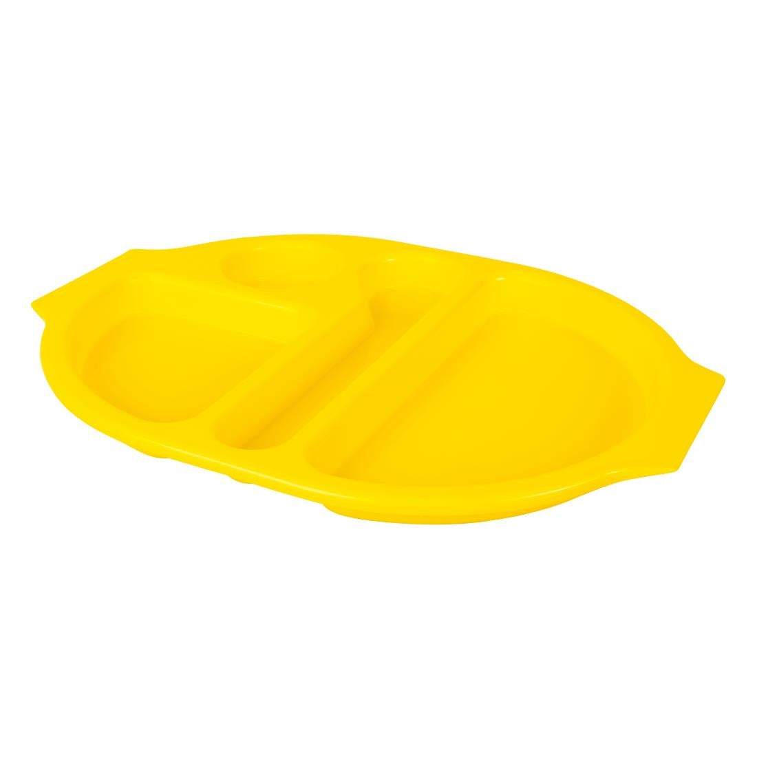 Olympia Kristallon PP Oval Compartment Food Tray Yellow 375mm