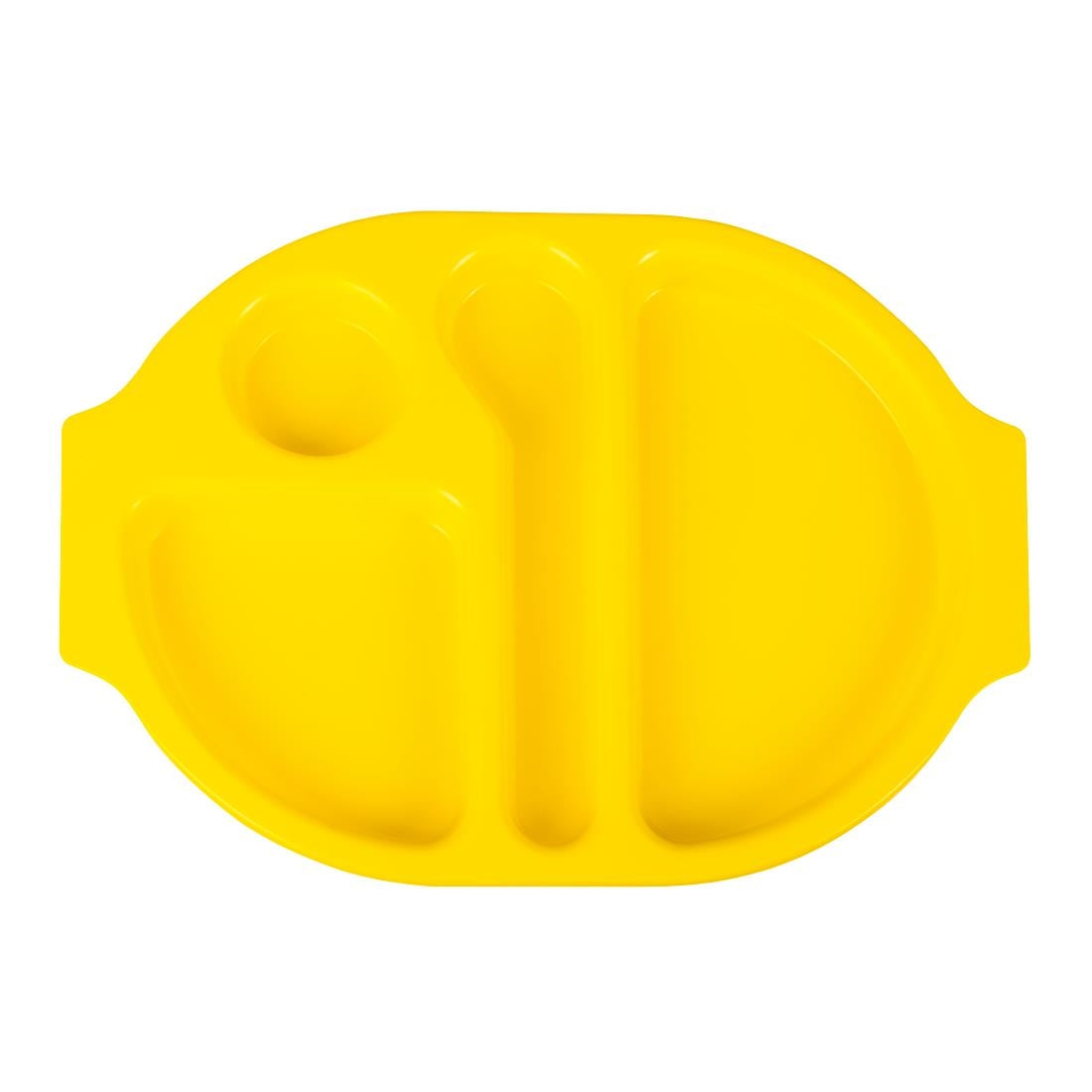 Olympia Kristallon PP Oval Compartment Food Tray Yellow 375mm