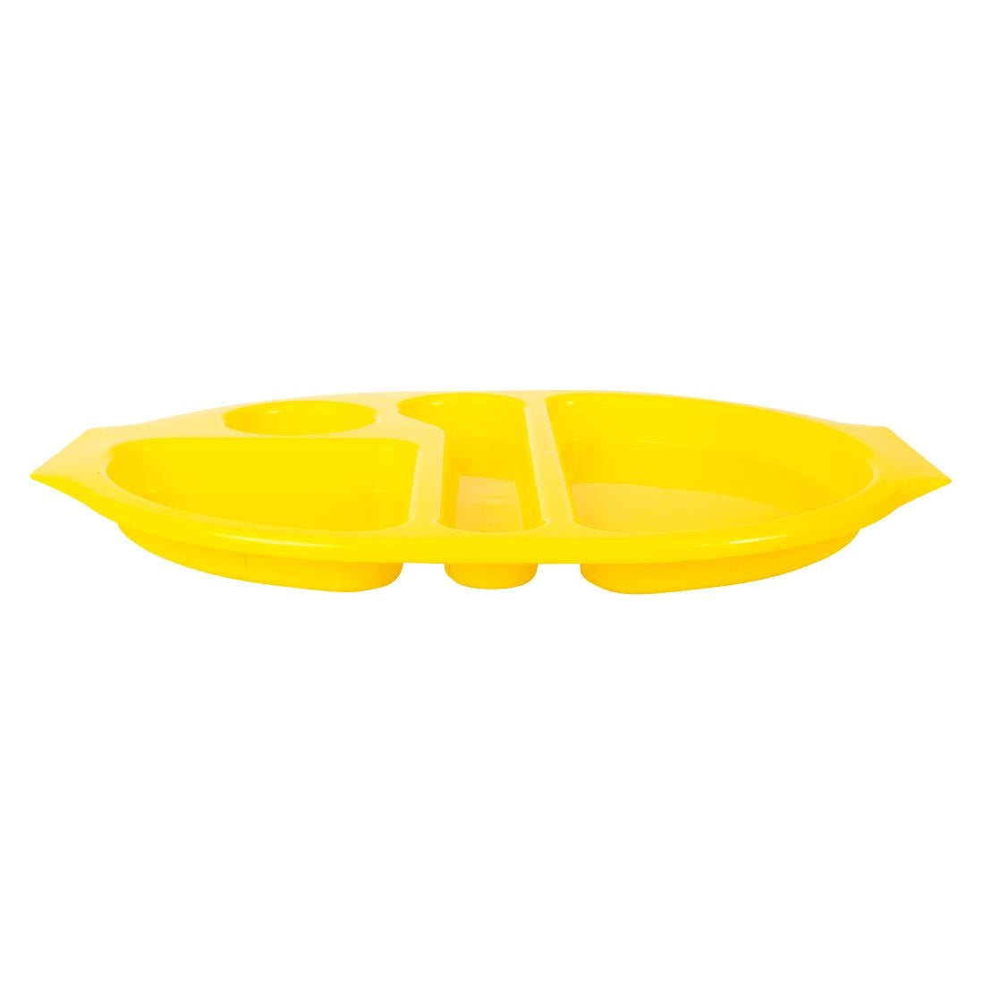 Olympia Kristallon PP Oval Compartment Food Tray Yellow 375mm
