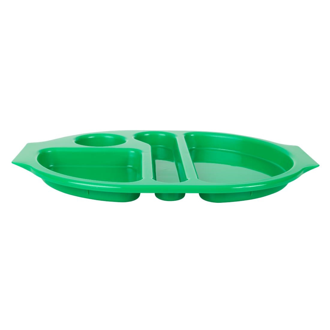 Olympia Kristallon PP Oval Compartment Food Tray Green 375mm