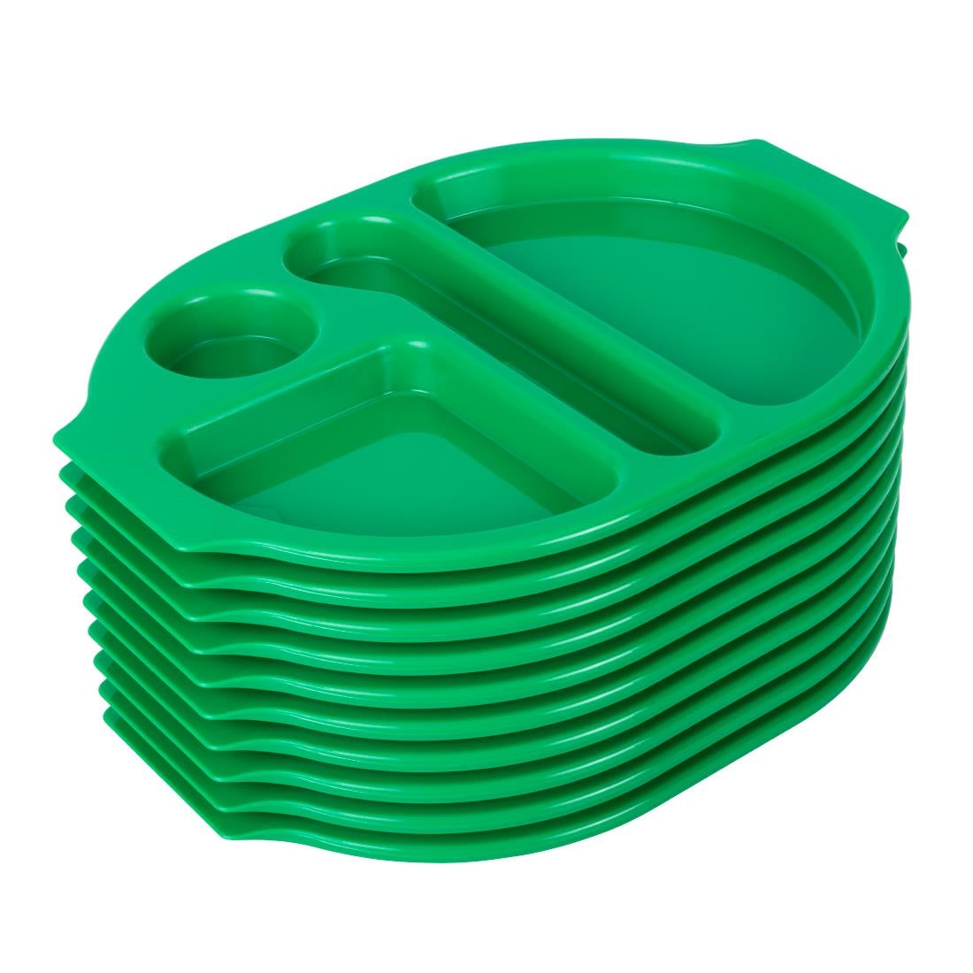 Olympia Kristallon PP Oval Compartment Food Tray Green 375mm