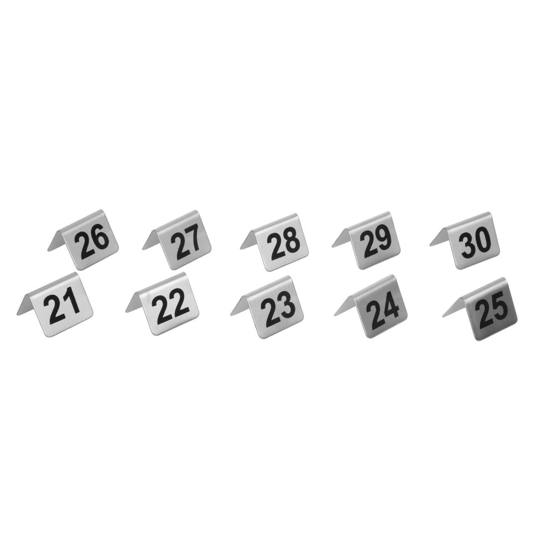 Olympia Stainless Steel Table Numbers 21-30 (10 Pack)