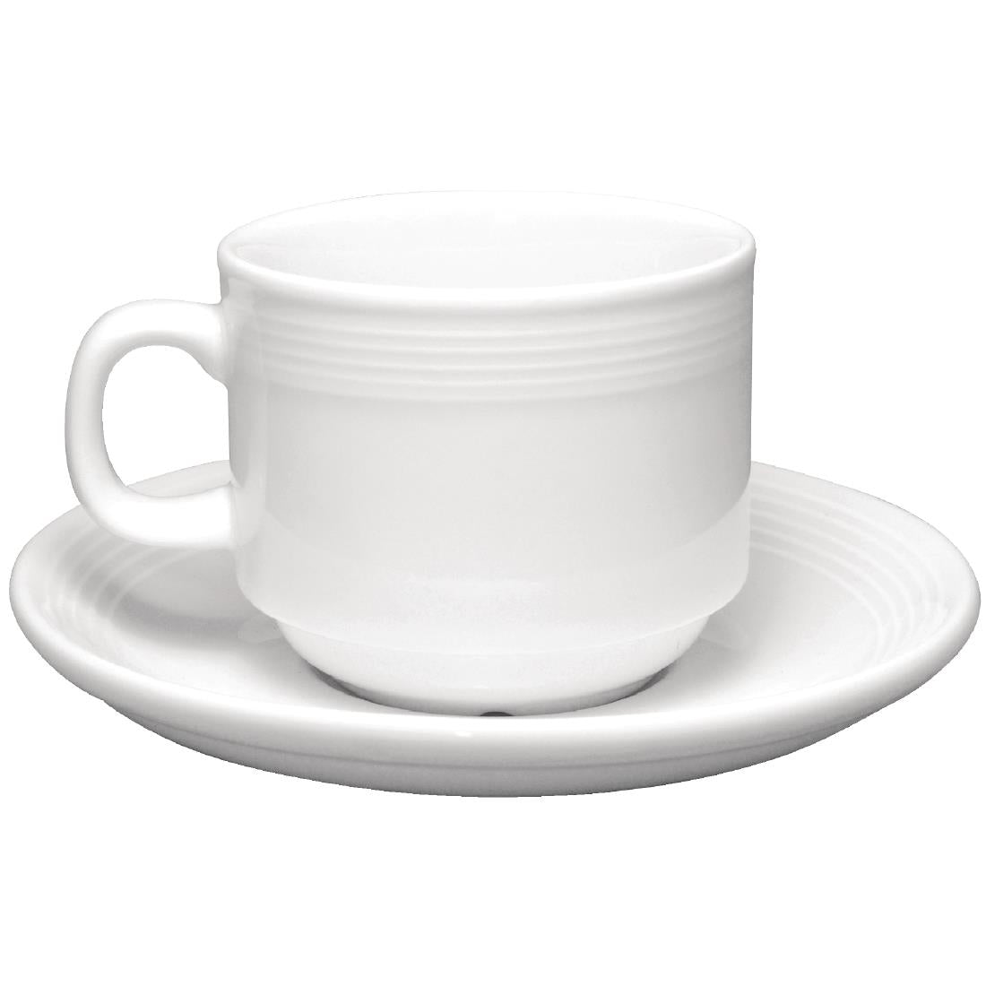 Olympia Linear Stacking Tea Cups 200ml (12 Pack)