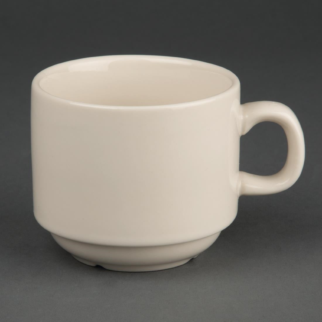 Olympia Ivory Stacking Tea Cups 206ml (12 Pack)