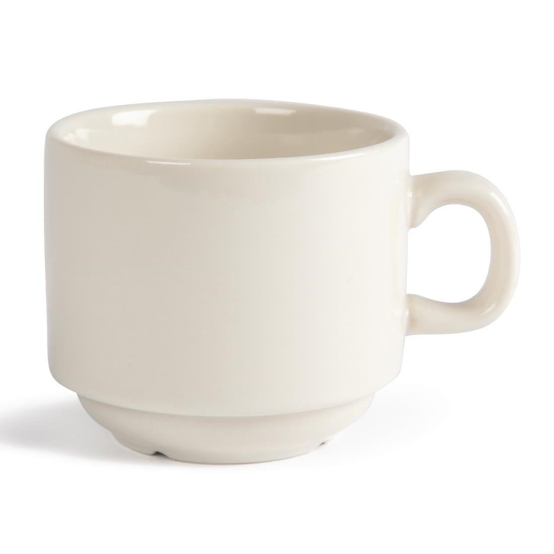 Olympia Ivory Stacking Tea Cups 206ml (12 Pack)