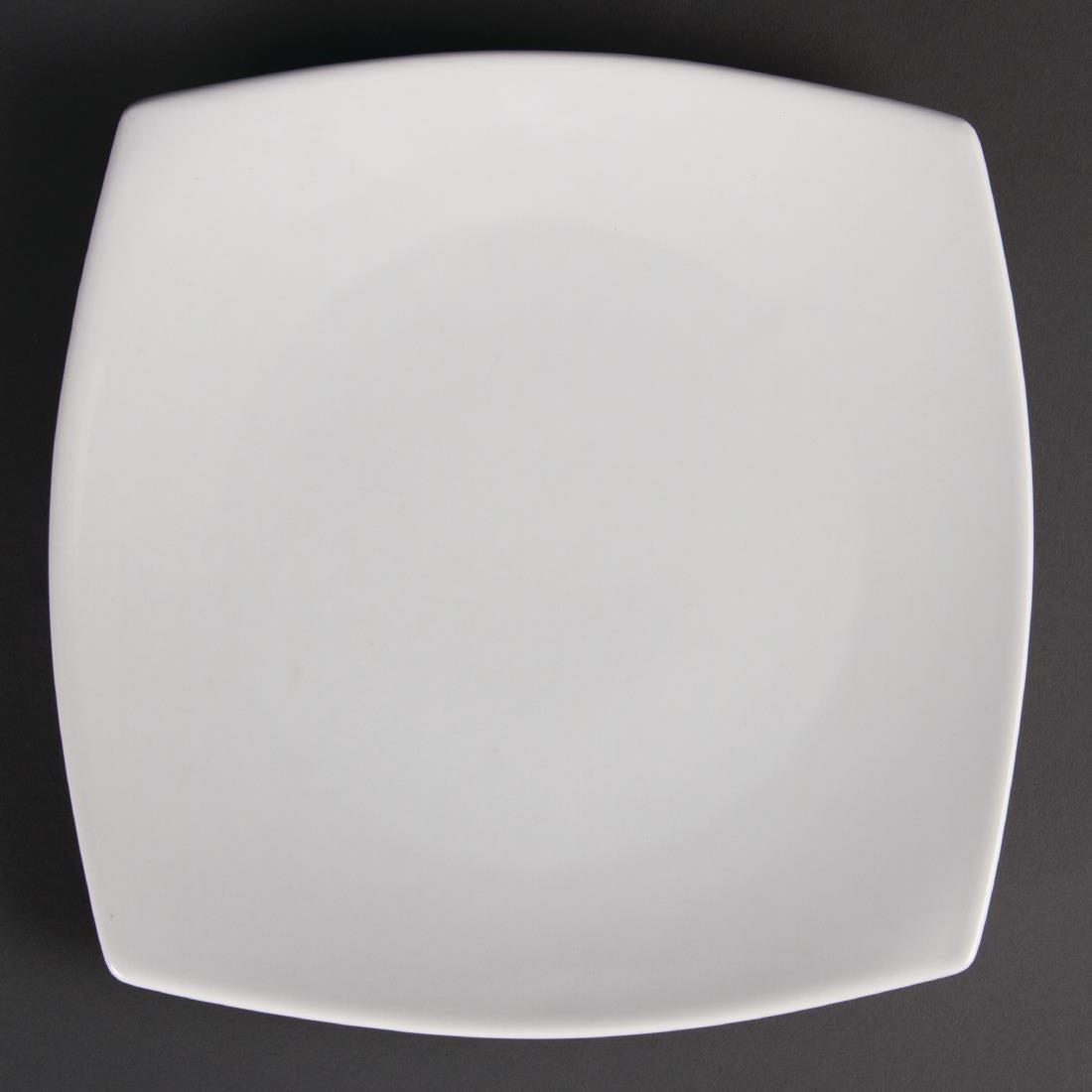 Olympia Whiteware Rounded Square Plates 240mm (12 Pack)