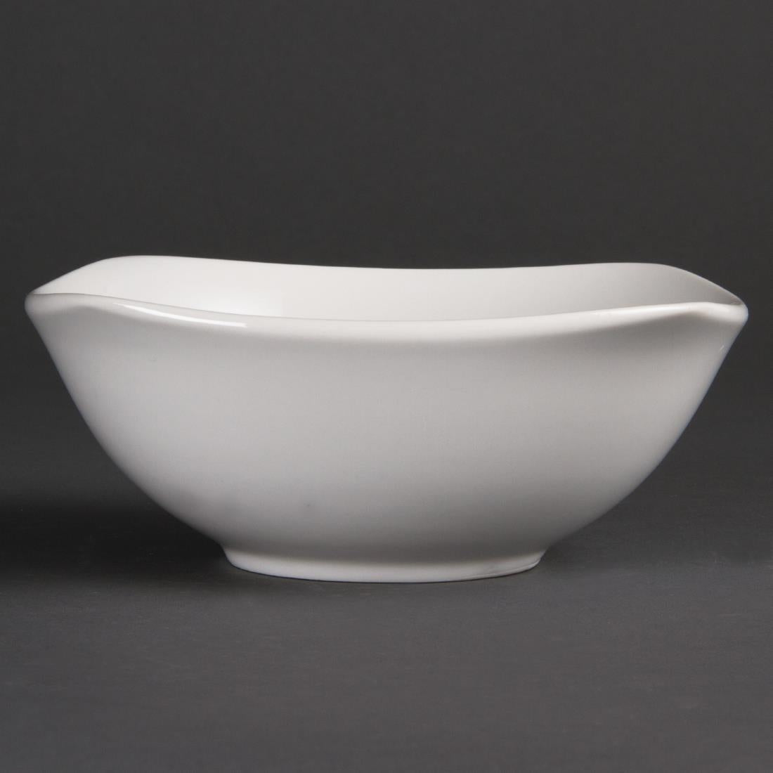 Olympia Whiteware Rounded Square Bowls 180mm (12 Pack)