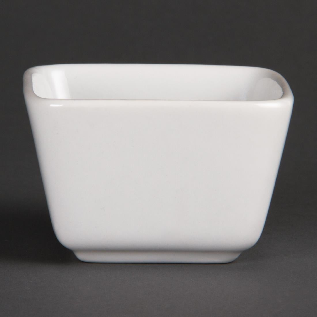 Olympia Whiteware Tall Square Mini Dishes 75mm (12 Pack)