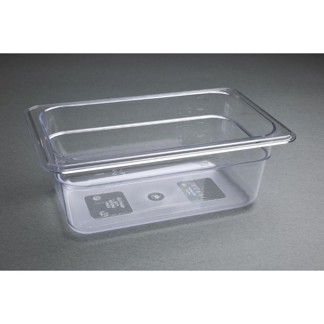 Vogue ABS Gastronorm Tray Clear GN 1/4 100mm