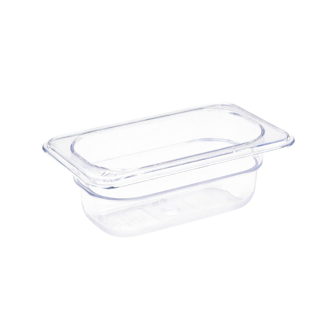 Vogue Polycarbonate 1/9 Gastronorm Container 65mm Clear