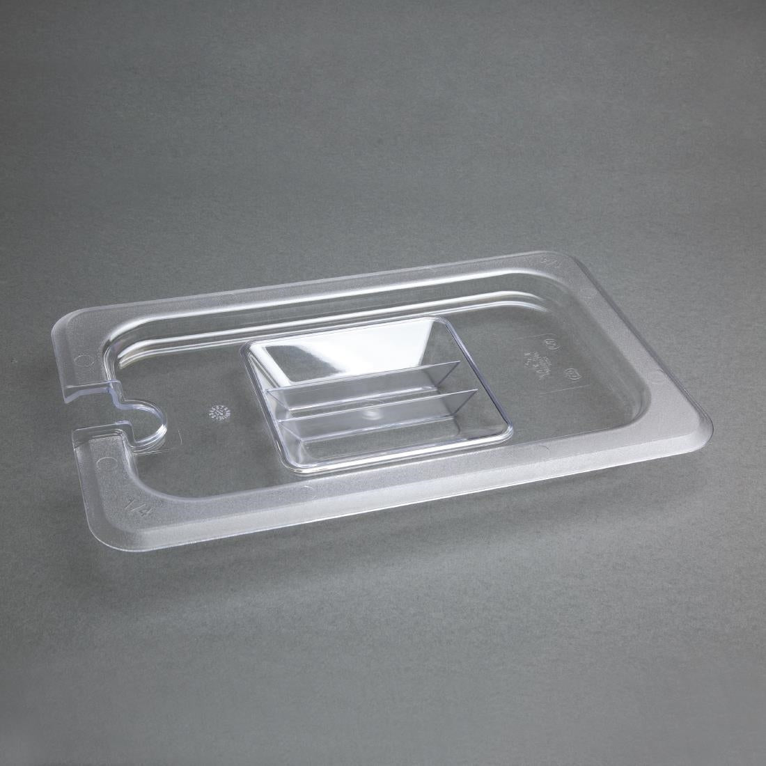 Vogue Polycarbonate 1/4 Gastronorm Lid Notched