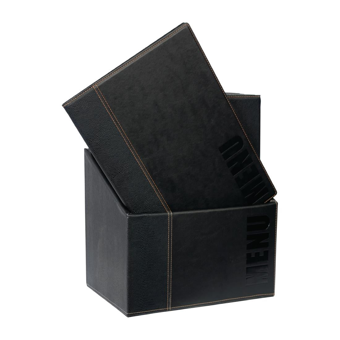 Securit Contemporary Menu Covers and Storage Box A4 Black (20 Pack)
