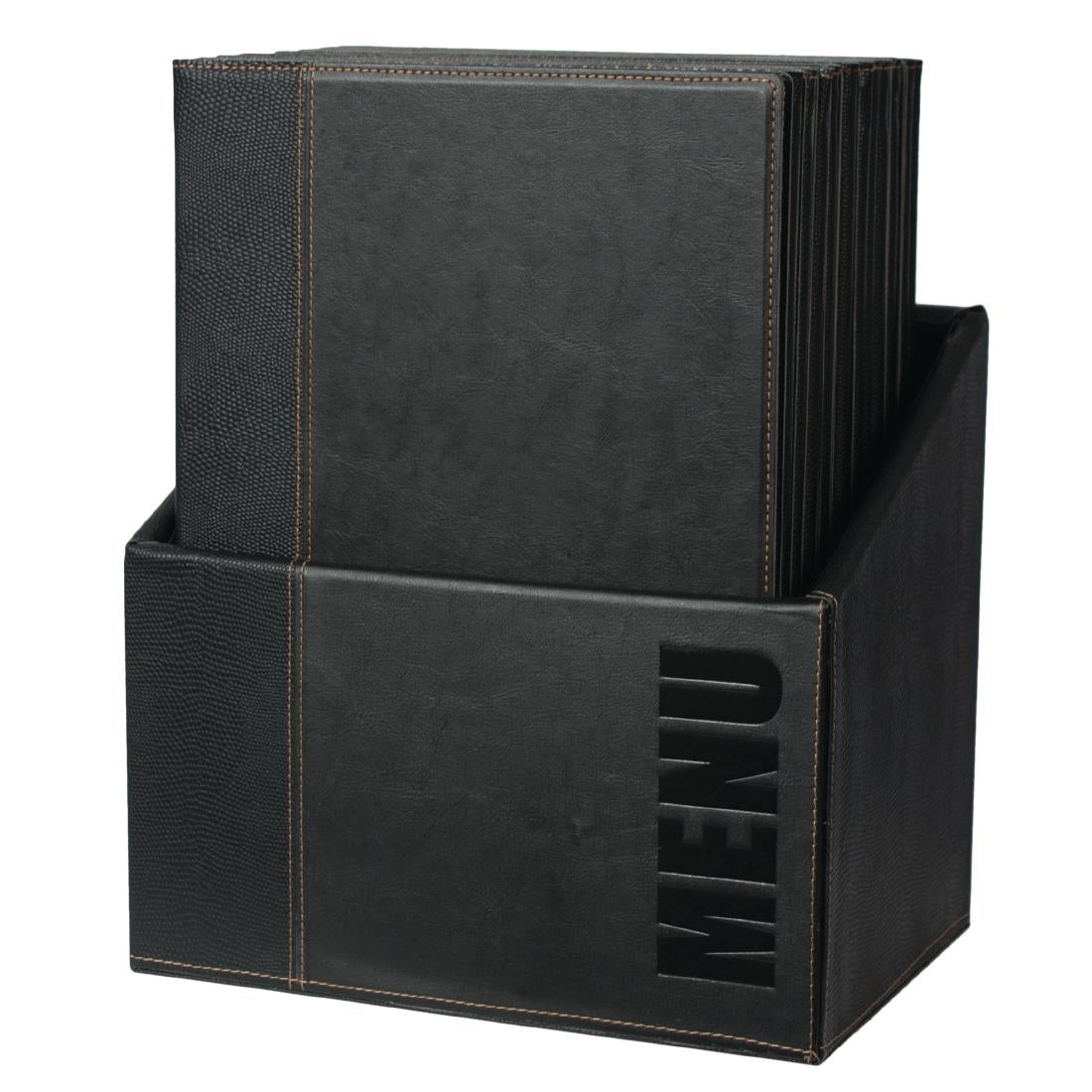 Securit Contemporary Menu Covers and Storage Box A4 Black (20 Pack)