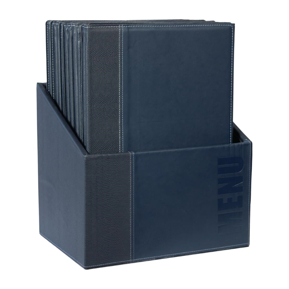 Securit Contemporary Menu Covers and Storage Box A4 Blue (20 Pack)