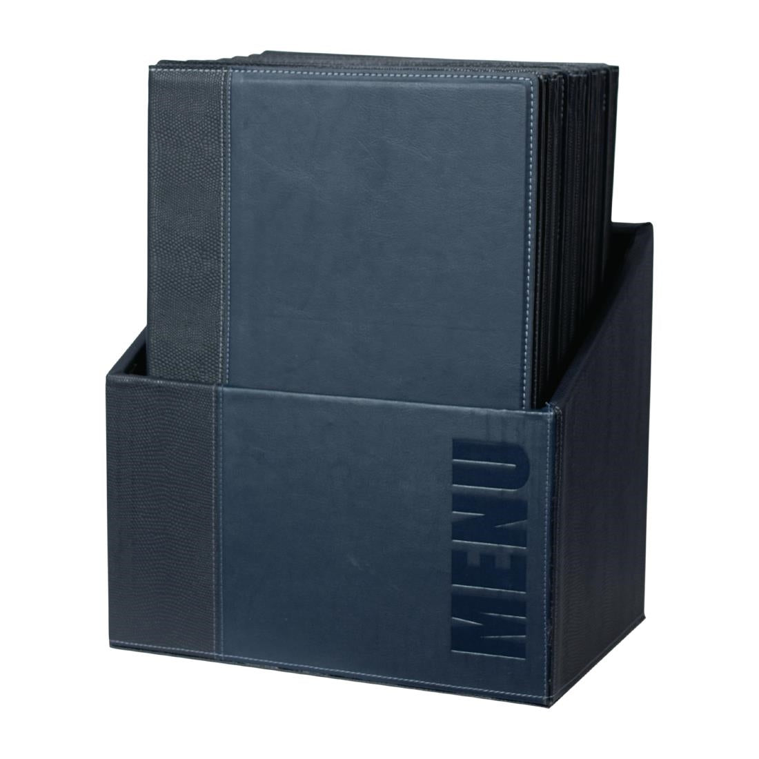 Securit Contemporary Menu Covers and Storage Box A4 Blue (20 Pack)