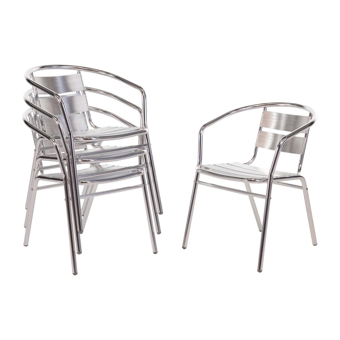 Bolero Aluminium Stacking Chairs (4 Pack)