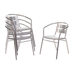 Bolero Aluminium Stacking Chairs (4 Pack)