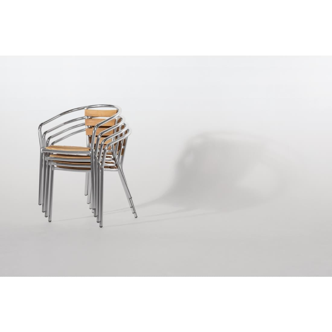 Bolero Aluminium and Ash Chairs (4 Pack)