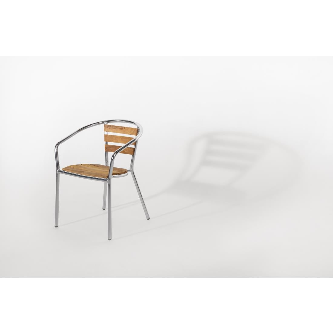 Bolero Aluminium and Ash Chairs (4 Pack)