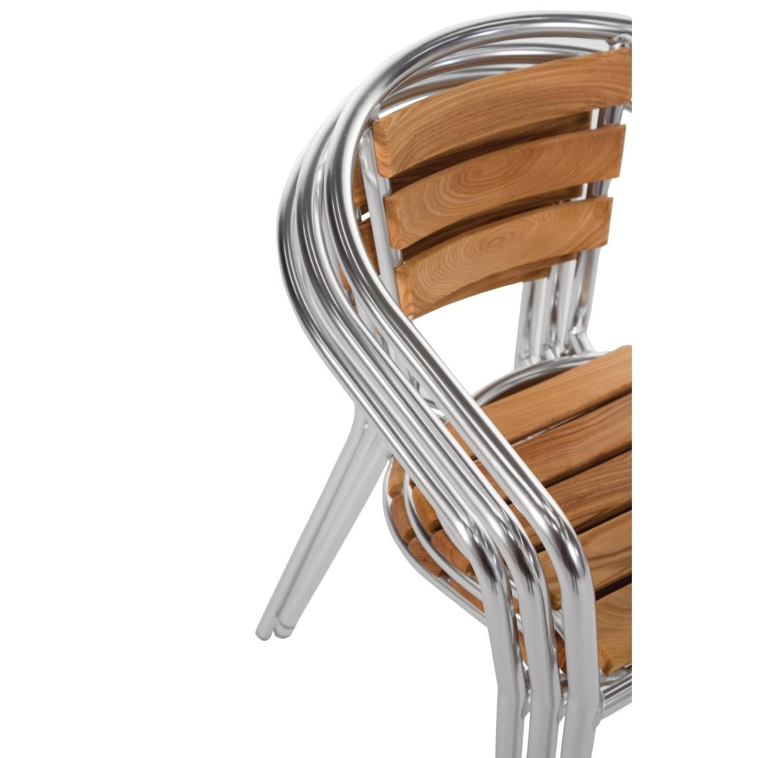 Bolero Aluminium and Ash Chairs (4 Pack)