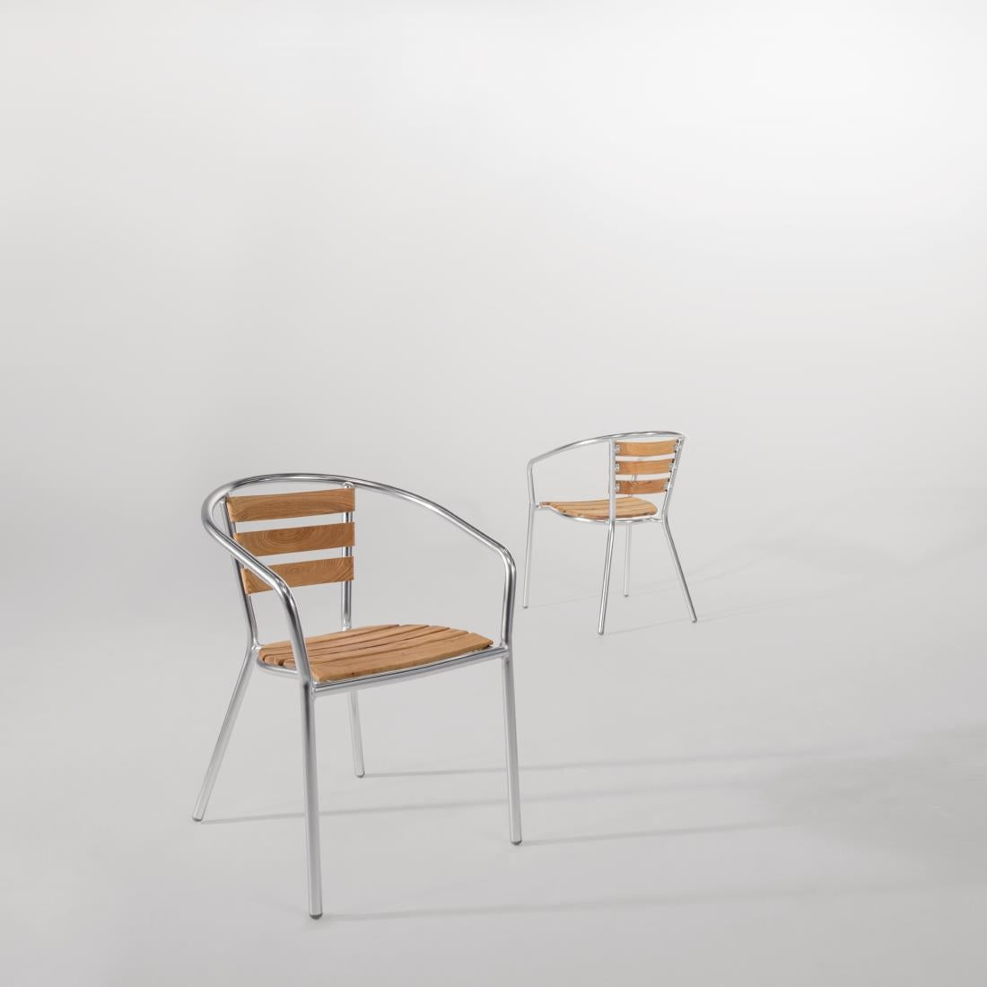 Bolero Aluminium and Ash Chairs (4 Pack)