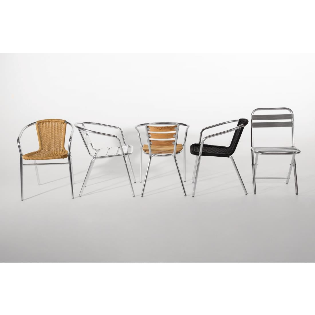 Bolero Aluminium Stacking Chairs (4 Pack)