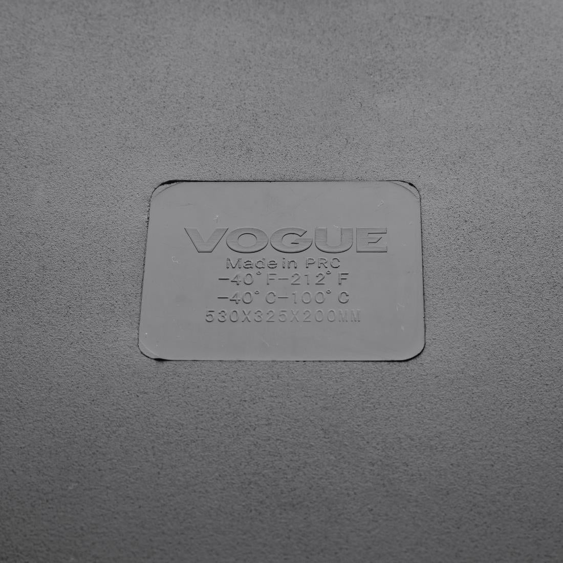 Vogue ABS Gastronorm Tray Black GN 1/1 200mm
