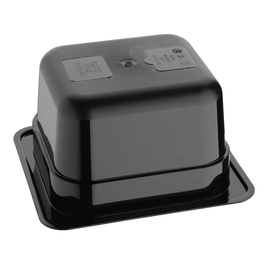 Vogue Polycarbonate 1/6 Gastronorm Container 100mm Black